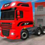 Skin Daf XF Vermelho com Faixas Preta - Truck Simulator Ultimate