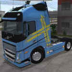 Skin Volvo FH Azul faixa Amarela - Truck Simulator Ultimate